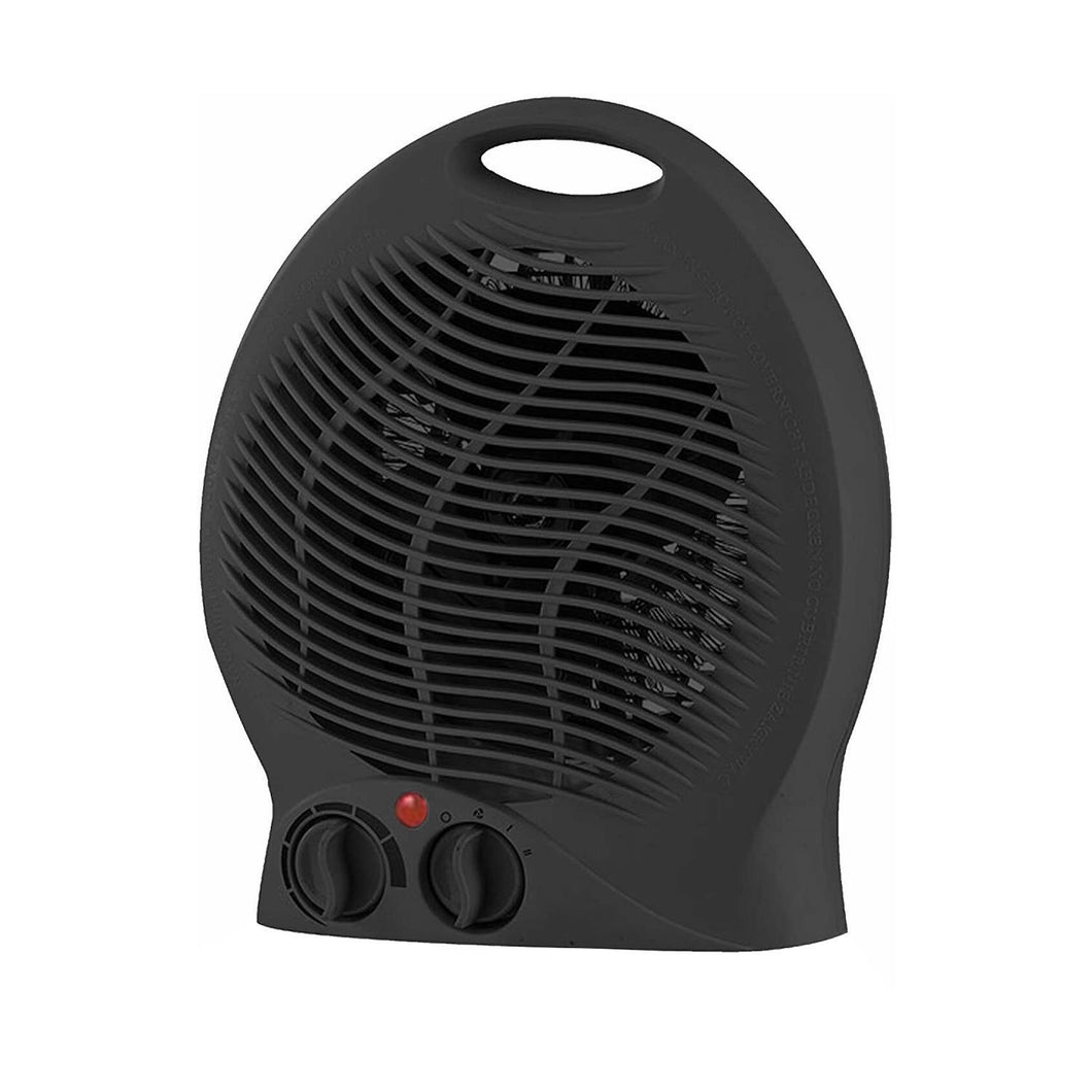 2kW Upright Black Fan Heater