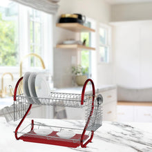 Load image into Gallery viewer, 2 Tier Dish Drainer - Red
