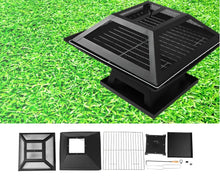 Load image into Gallery viewer, Combo Outdoor Garden Charcoal BBQ Square Fire Pit Grill | Livingshire
