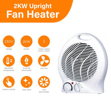 Load image into Gallery viewer, 2kW Upright White Fan Heater
